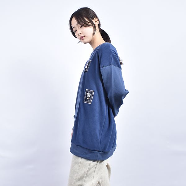 【楽天ランキング1位】 D.S.CLUB 裏毛 11 縦切り替えトレーナー(M 刺繍アップリケ ボア トップス