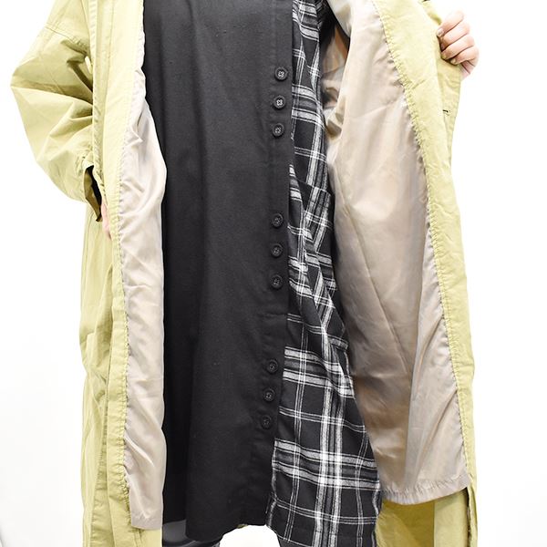 drug store's 40/綿ギャバ ドデカPKT ドローコード絞り袖 フーディー ビッグ コート パーカー ジャケット