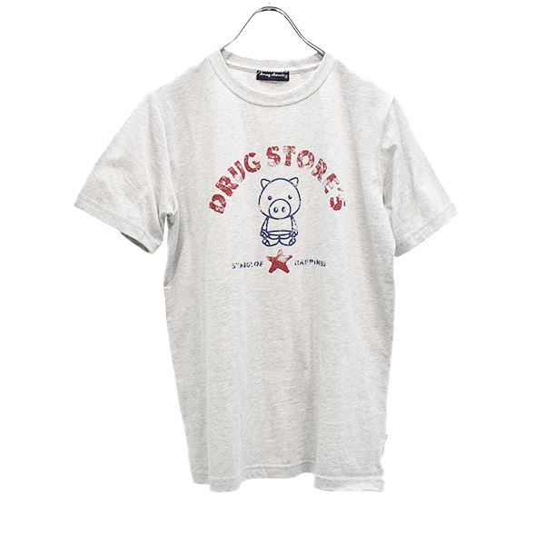 drug store's 20/-OE天竺 アーチロゴSTANDYプリント Tシャツ