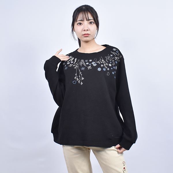 ✴️ドラッグストアーズ✴️トレーナー⭐スウェット/長袖⭐デザイン襟⭐刺繍⭐初期型 メンズ 裏起毛ぼかしアーチロゴトレーナー スウェット 長袖