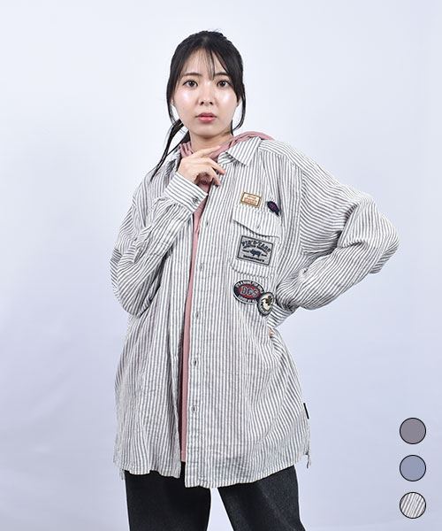 drug store's 後丈長 ワッペン レギュラー シャツ