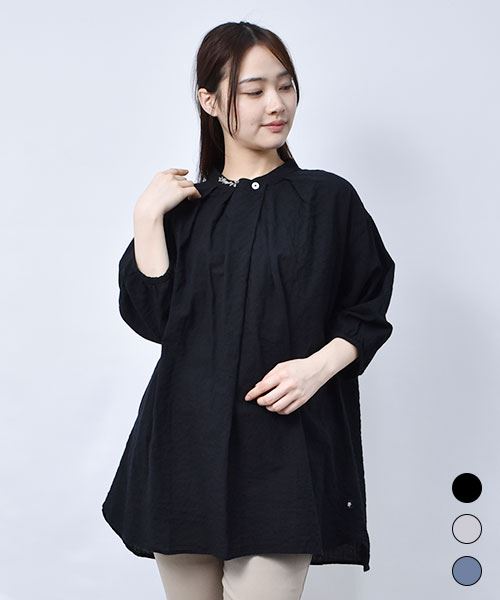【チュニック】 シャーリング タック チュニック