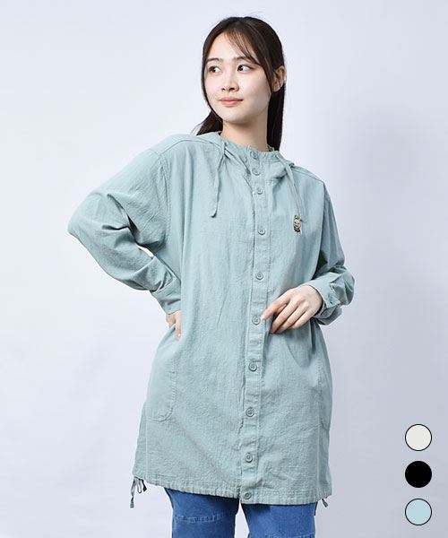 【パーカー】 とりさん&スタンディ シャツパーカー