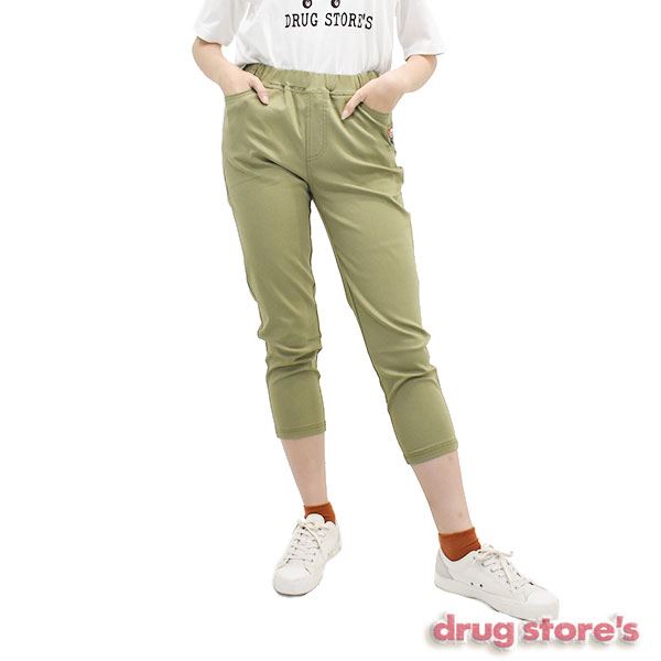drug store's R/N/Pu 無地 ストレッチパンツ7分丈