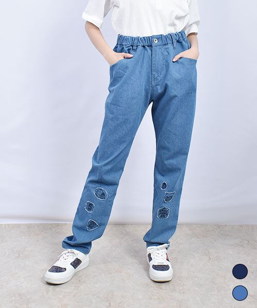 drug store's 6.0ozデニム アップリケ デニムパンツ