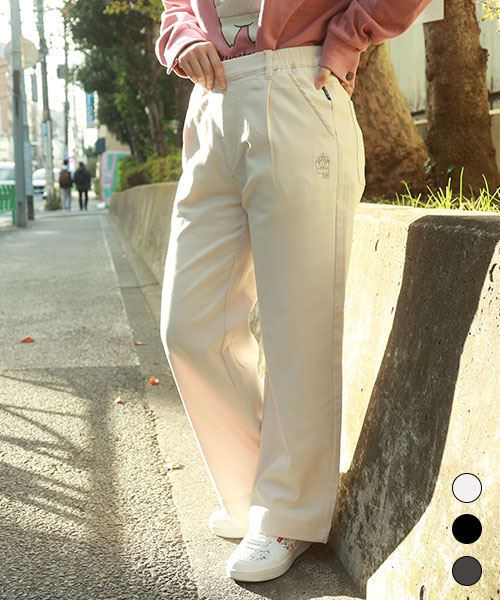 裏起毛 ストレッチパンツ ストレートワイド