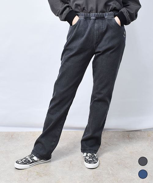 【デニム パンツ / 裏起毛】 裏フリース ストレッチ パンツ