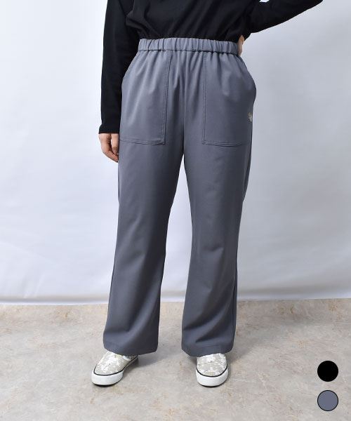 【パンツ】 ストレッチ フレア パンツ