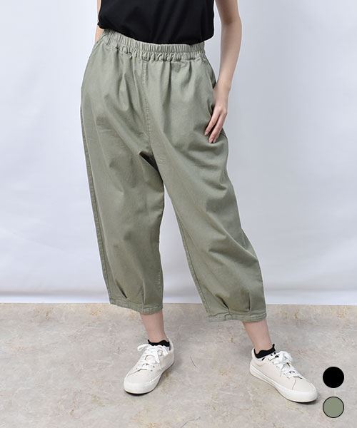 【パンツ】 シンプル タックパンツ