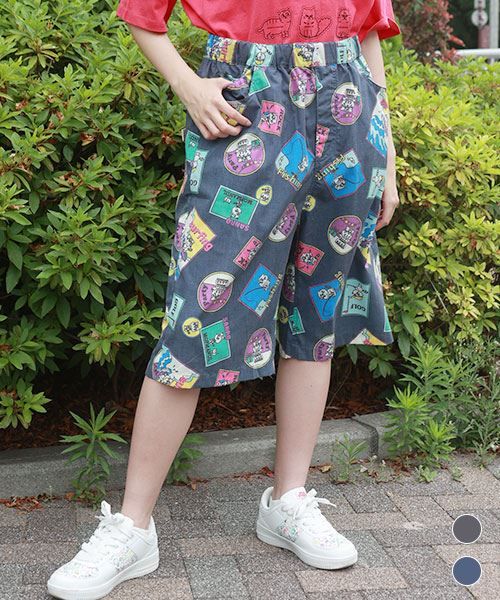 【パンツ】 プライベートマヌル 総柄 ジョガーパンツ