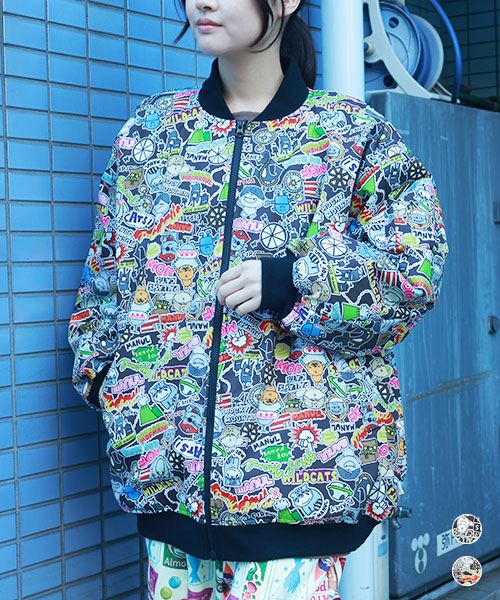 総柄 中綿 ブルゾン