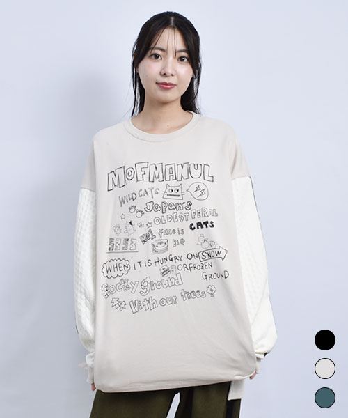 mof manul 裏毛 プリント トレーナー