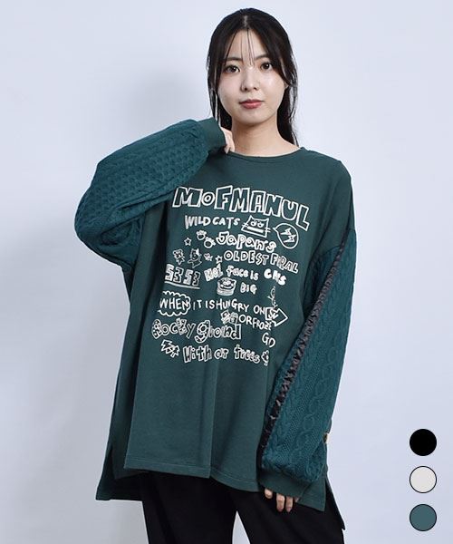 mof manul 裏毛 プリント トレーナー