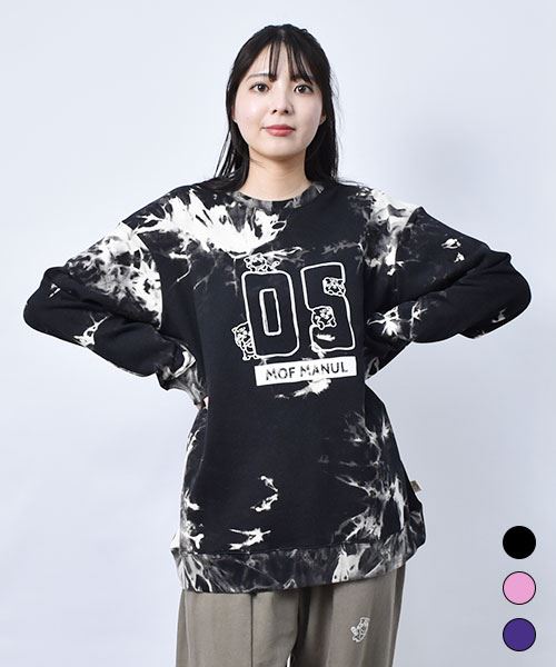 【スウェット トレーナー / 裏毛】 ナンバープリント タイダイ トレーナー