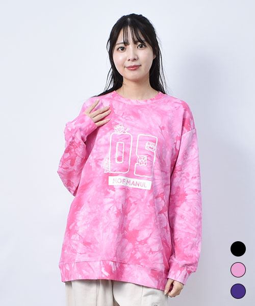 【スウェット トレーナー / 裏毛】 ナンバープリント タイダイ トレーナー