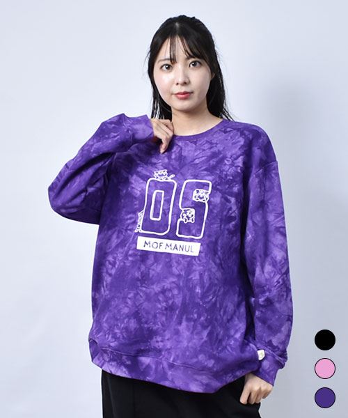【スウェット トレーナー / 裏毛】 ナンバープリント タイダイ トレーナー