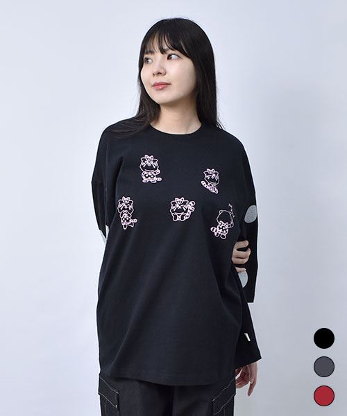 【トレーナー】 ドットプリント 7分袖 Tシャツ