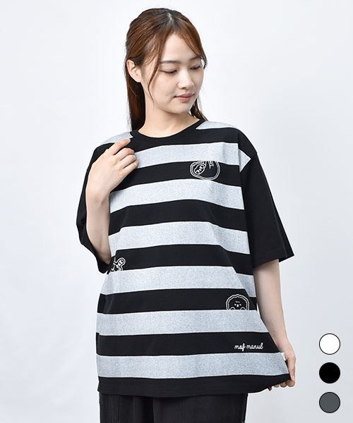 【Tシャツ】 マヌル＆フレンズ ボーダー Tシャツ