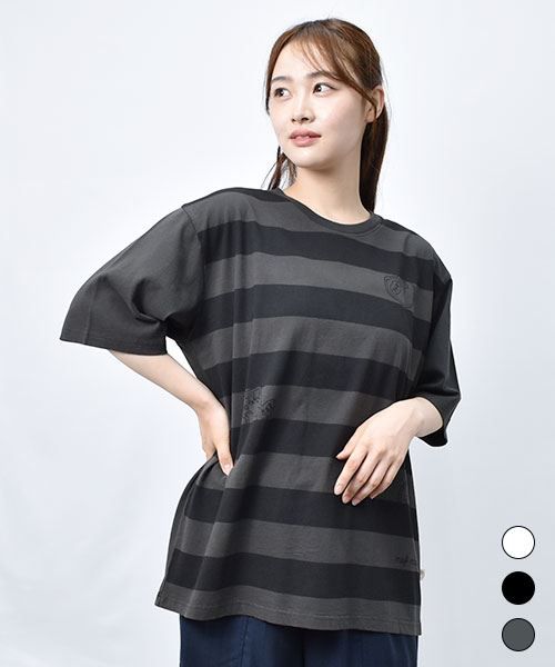 【Tシャツ】 マヌル＆フレンズ ボーダー Tシャツ