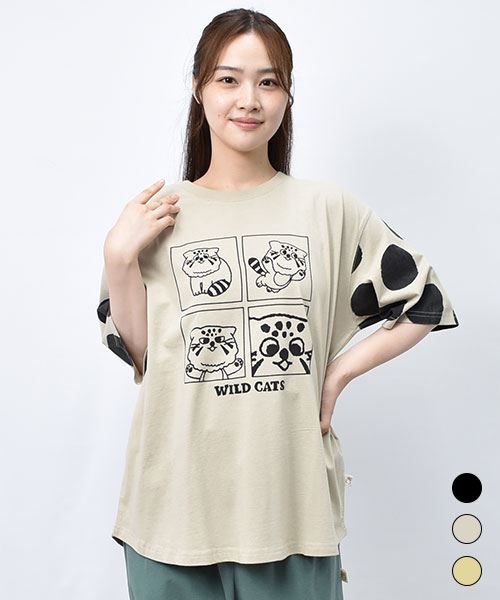 【Tシャツ】 よつまどマヌル 手描きドット プリント Tシャツ