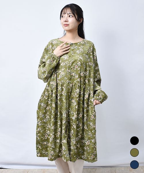 【ワンピース】 ウエストカーブ 切り替え ワンピース