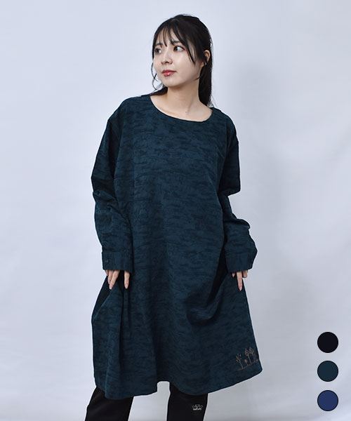 【シャツ チュニック】 ゆったり ジャガード チュニック