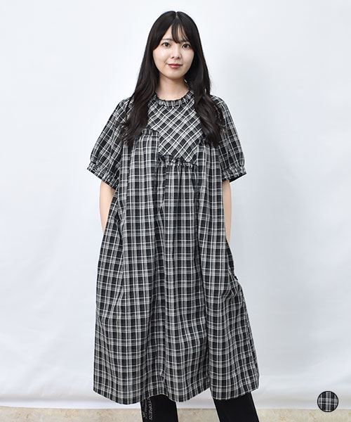 【ワンピース】 ランダム ハギハギ チェック ワンピース