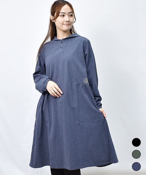【ワンピース】 ミニセーラーカラー ギャザー ワンピース