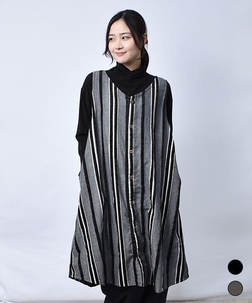 【ジャンスカ】 ストライプ ジャンスカ