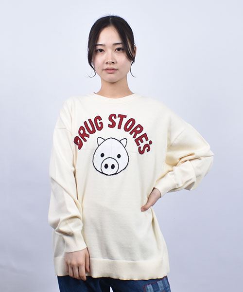 drug store's スタンディ＆ロゴ ニット