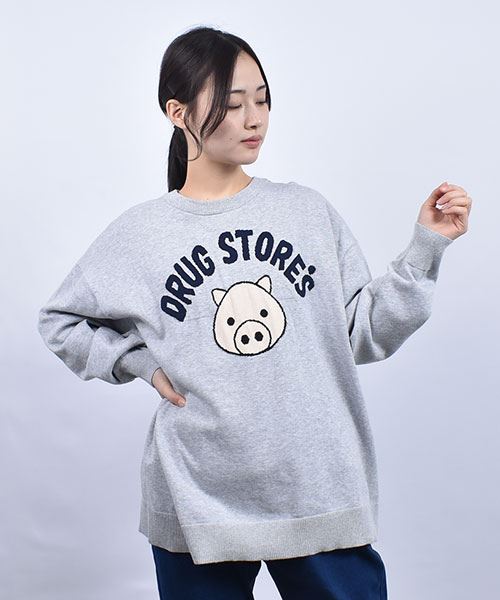 drug store's スタンディ＆ロゴ ニット