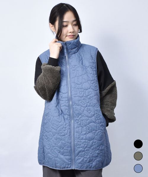 総柄 キルト ベスト