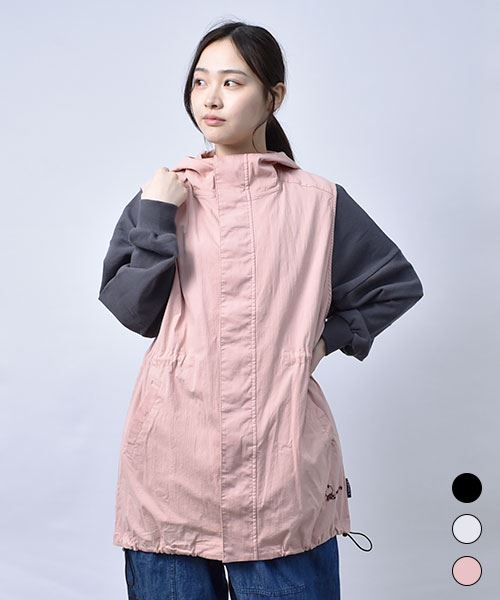 【撥水加工 / スーピマ綿】 フードつき ベスト