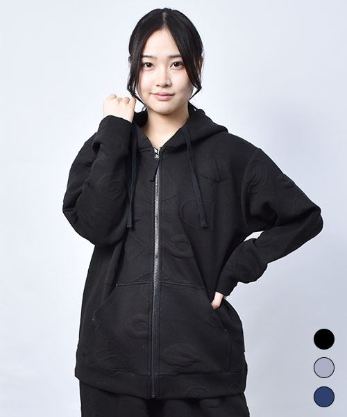 ふくれジャガード パーカー