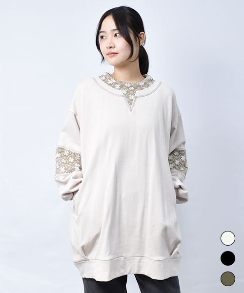 ノルディック 重ね着風 トレーナー