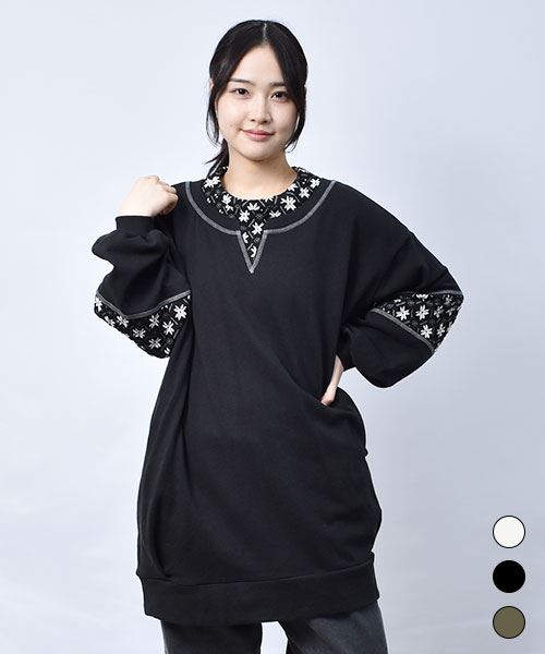 ノルディック 重ね着風 トレーナー