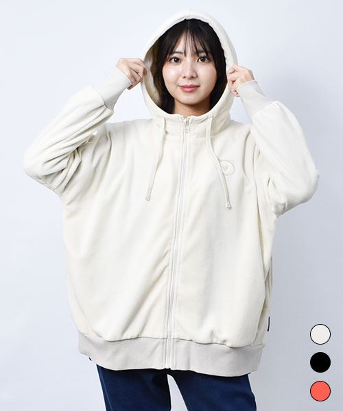 【パーカー / フリース】 ロゴアップリケ ドルマン パーカー