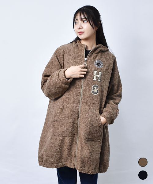 【コート / フリース】 フェルトワッペン フードコート