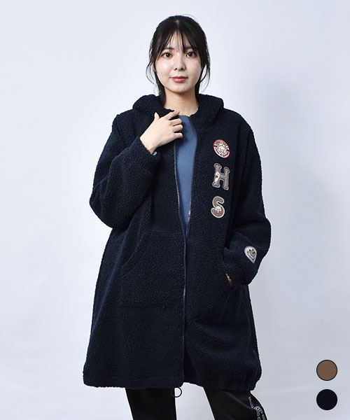 【コート / フリース】 フェルトワッペン フードコート