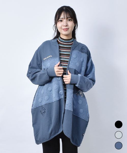 【スウェット トレーナー】 ドッキング ジップアップ トレーナー