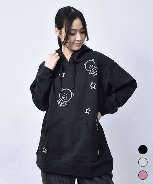 【パーカー / 裏毛】 ラメプリント パーカー