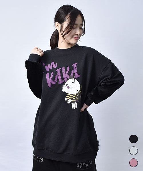 【スウェット トレーナー / 裏毛】 キキ フリース袖 トレーナー