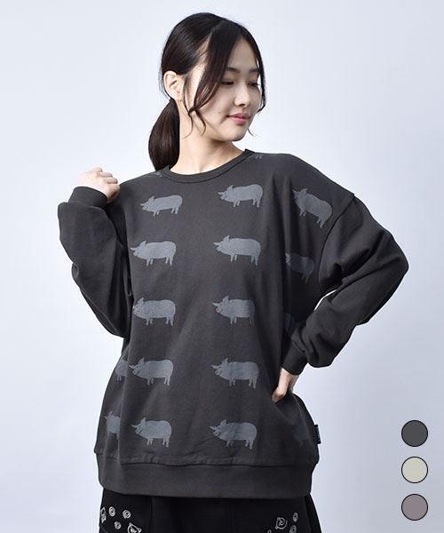 【スウェット トレーナー / 裏毛】 ならびブタ トレーナー