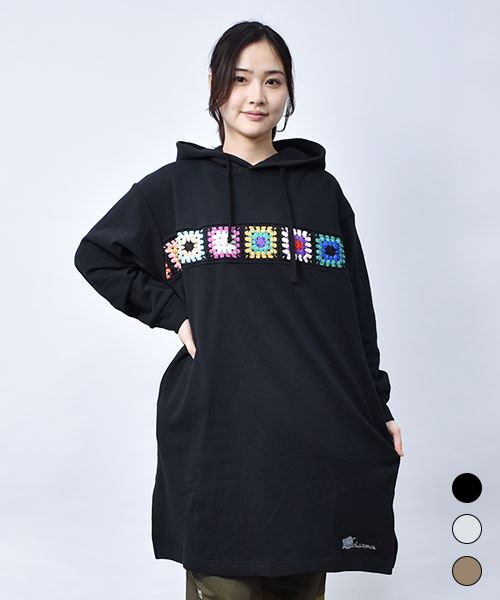 【ワンピース】 かぎ針 パーカー ワンピース