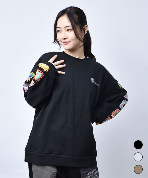 【スウェット トレーナー】 かぎ針 シンプル トレーナー