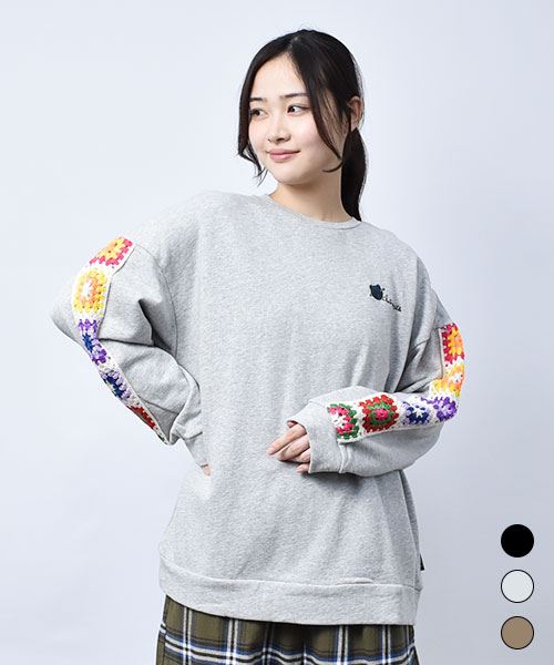 【スウェット トレーナー】 かぎ針 シンプル トレーナー