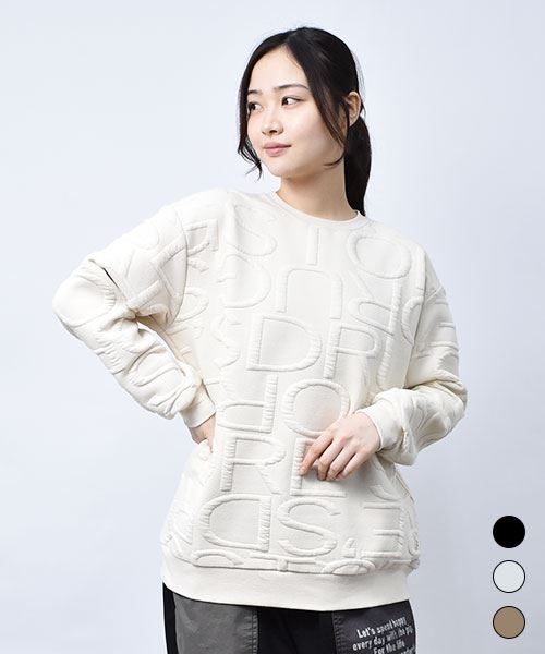 【スウェット トレーナー】 ロゴ ふくれジャガード トレーナー
