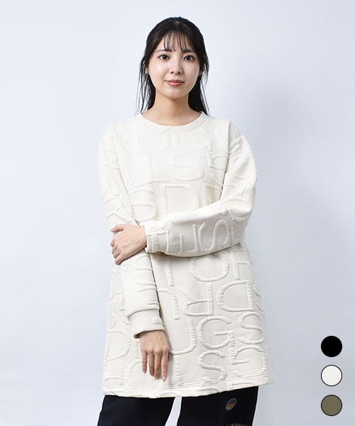 【チュニック】 ロゴ ふくれジャガード チュニック