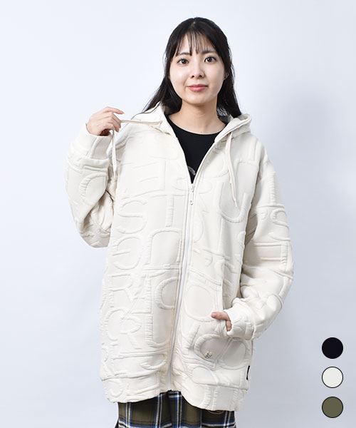 【パーカー】 ふくれジャガード ロゴ パーカー