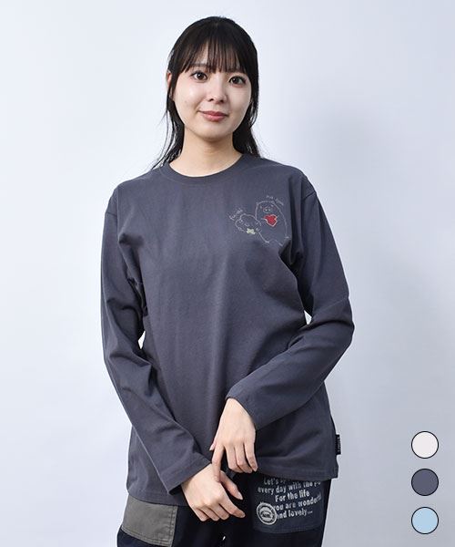 【トレーナー】 ハートン&コットンくん プリント ロンT